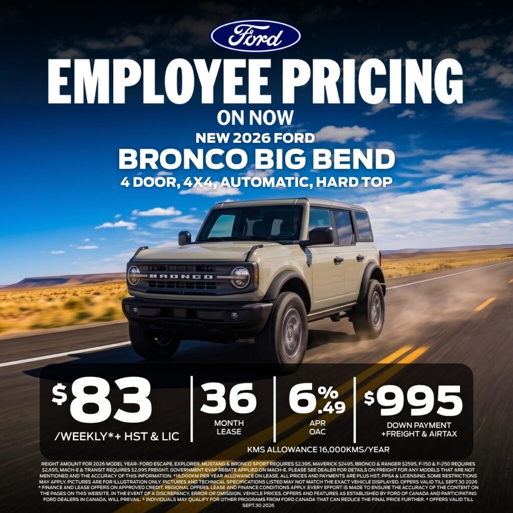 New 2026 Ford BRONCO 4 Door Big Bend 4X4, Automatic, Hard Top